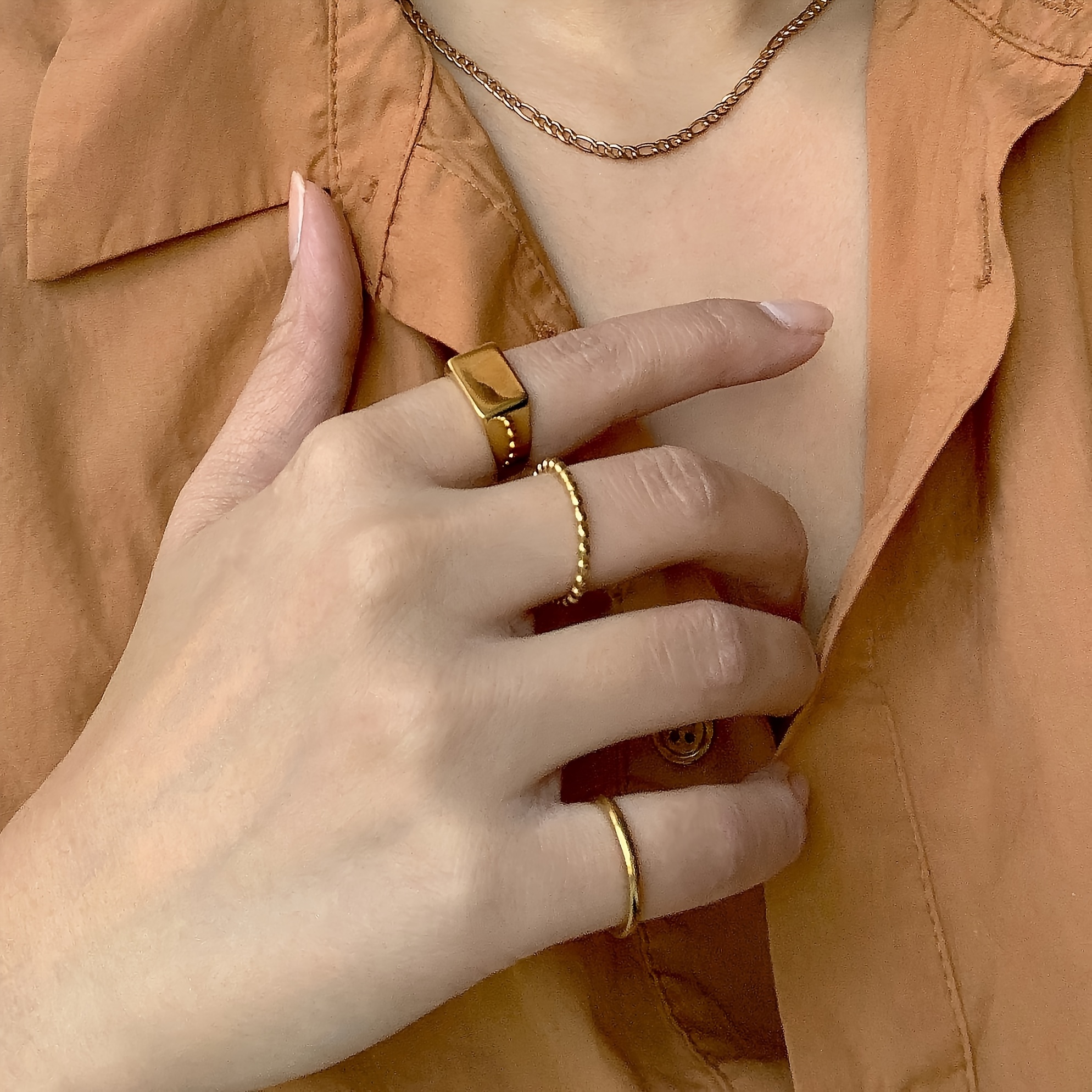 Geometric Circle Ring Stainless Steel Minimalist Punk Lightweight
